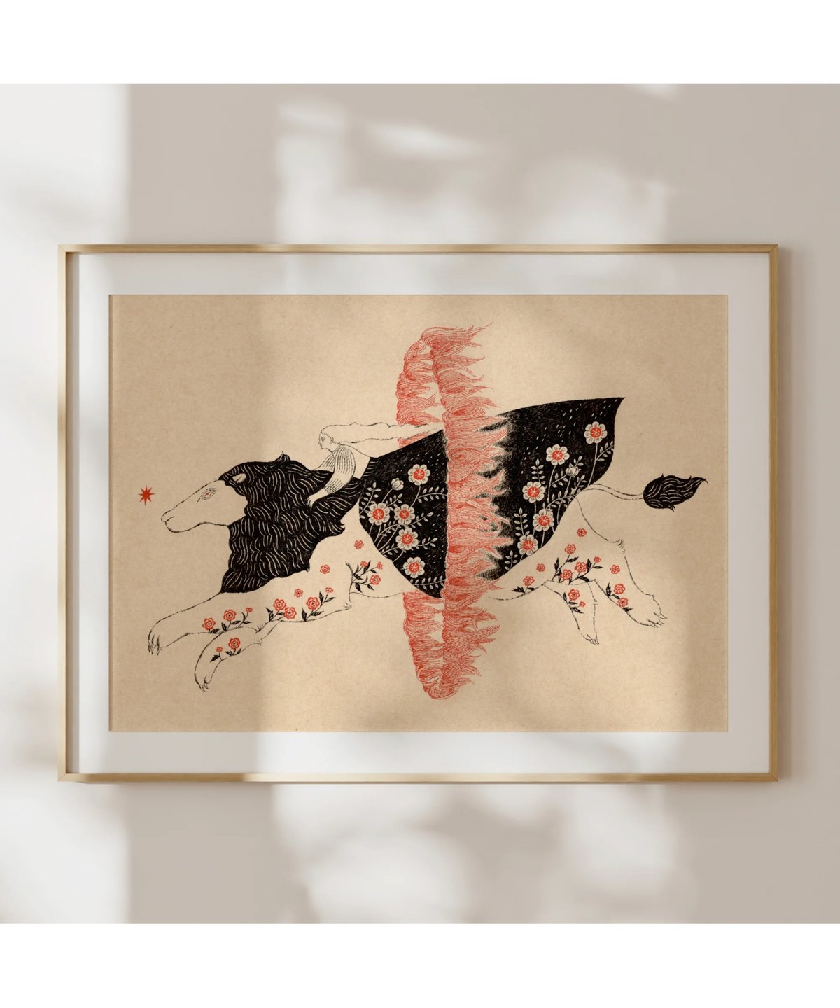 火の輪くぐり ジクレー版画 杉本さなえ | 双柿舎 two persimmons