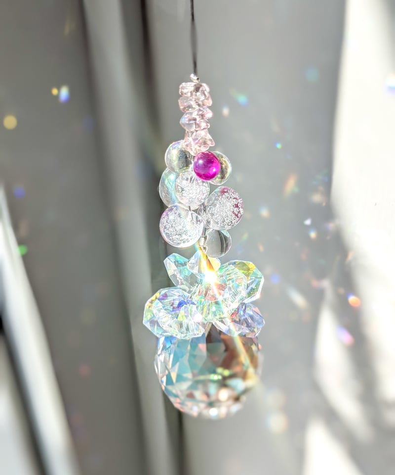 ピンクエピドートのサンキャッチャー 20mm