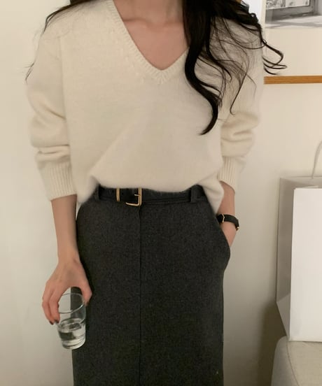 〈come here〉angora v neck knit / 5color