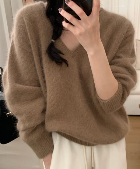 〈come here〉angora v neck knit / 5color