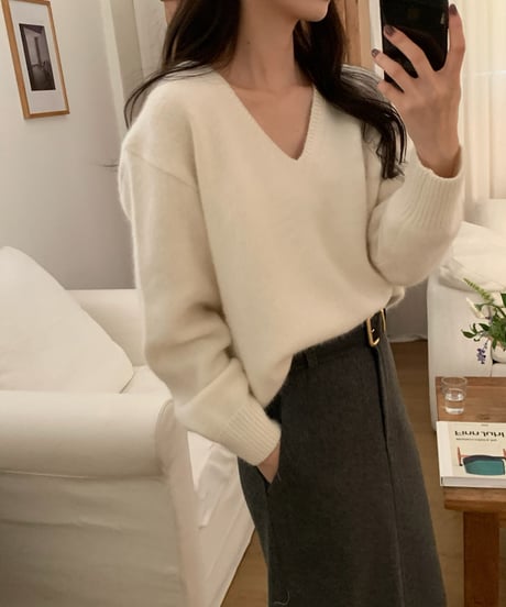 〈come here〉angora v neck knit / 5color