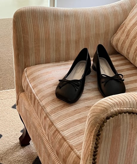 ribbon square flat shoes / 3color（23~25cm）(一部即納)