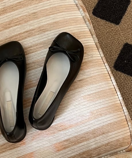 ribbon square flat shoes / 3color（23~25cm）(一部即納)