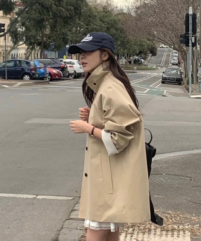 vergamot〉half trench coat / 3color | hi ann