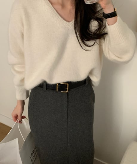 〈come here〉angora v neck knit / 5color