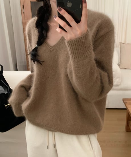 〈come here〉angora v neck knit / 5color