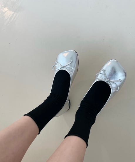 ribbon square flat shoes / 3color（23~25cm）(一部即納)