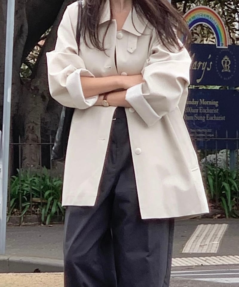 vergamot half trench coat ハーフトレンチコート vergamot〉half trench coat / 3color | hi ann