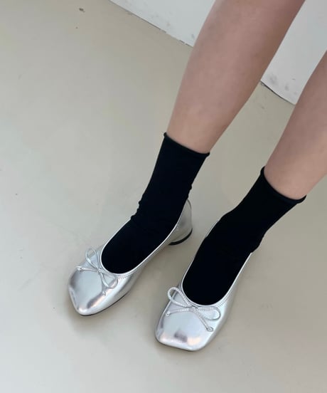 ribbon square flat shoes / 3color（23~25cm）(一部即納)