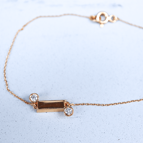 ゴールドバー　ダイアモンド ブレスレット　K18