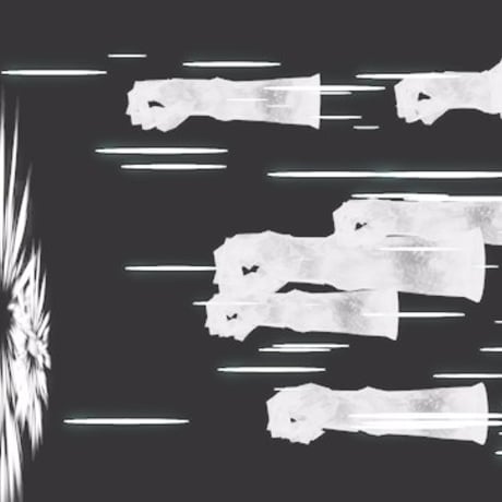 エフェクト素材・ラッシュナックルバレット「白」（RGBA　AVI+PNG連番画像2形式パック販売）