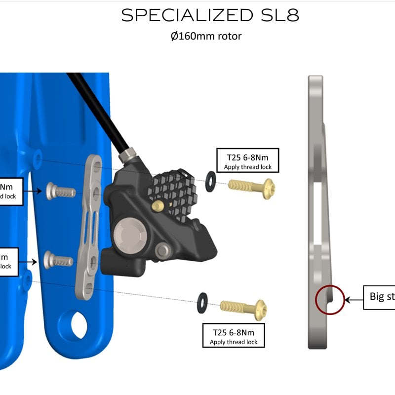 Flat-Mount ディスクブレーキアダプター（SRAM ロードキャリパー用