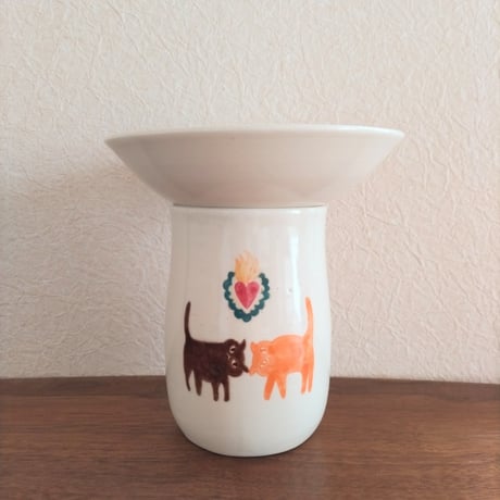 tofmofu フードボウル　Glass Food Bowl／White 猫フードボウル Blanc