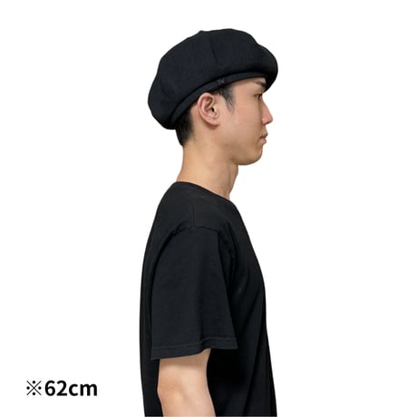 Solid Linen Canvas Beret / Black