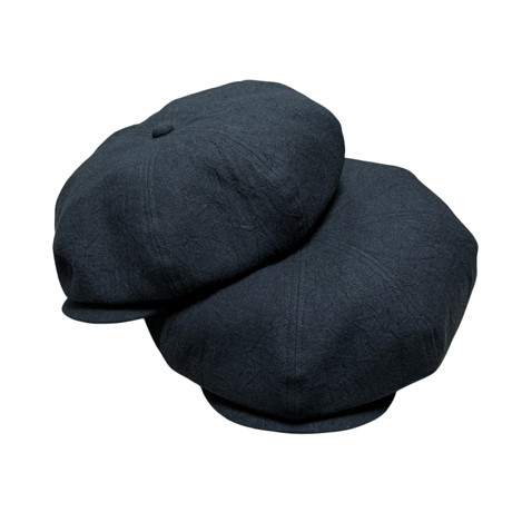 Solid Linen Canvas Casquette / Black