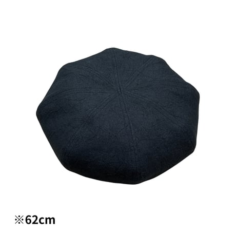 Solid Linen Canvas Beret / Black