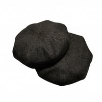 Solid Linen Canvas Beret / Gray Khaki