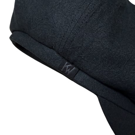 Solid Linen Canvas Casquette / Black