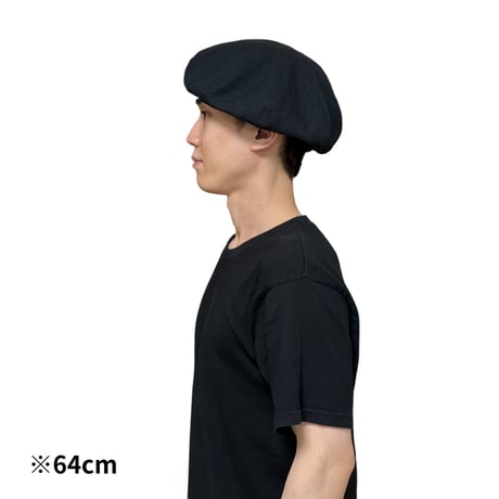 Solid Linen Canvas Beret / Dark Navy