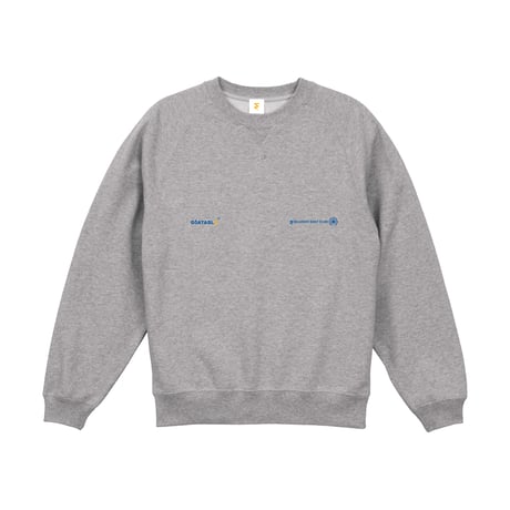 10.0 oz Raglan sleeves crew neck logo embroidery sweater (Gray)