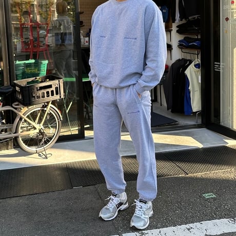 10.0 oz logo embroidery Sweat pants (Gray)