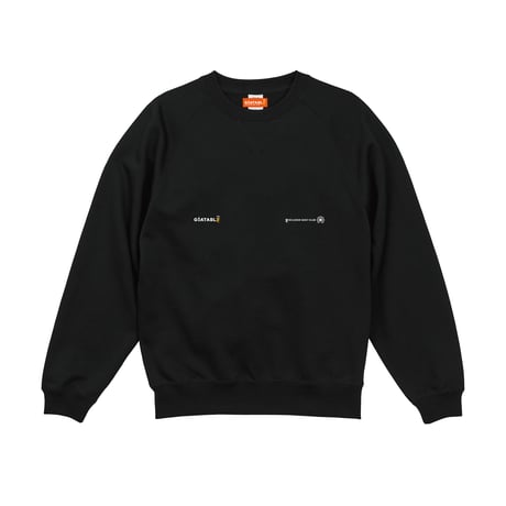 10.0 oz Raglan sleeves crew neck logo embroidery sweater (Black)