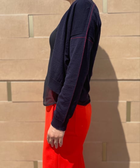 <USED> 21 Cardigan Navy  / LIVIANA CONTI