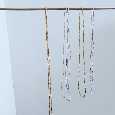 fog linen work ビーズネックレス　シルバー
