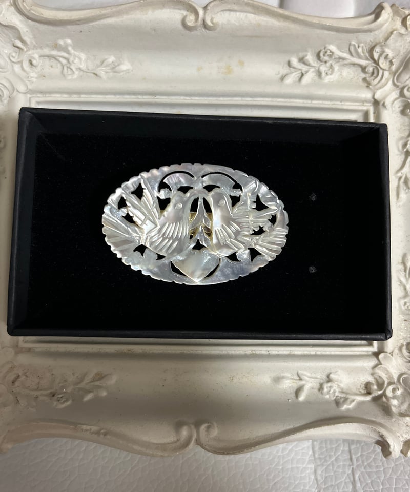 ベツレヘムパールvintageブローチ 鳩 ヴィンテージベツレヘムパール 鳩