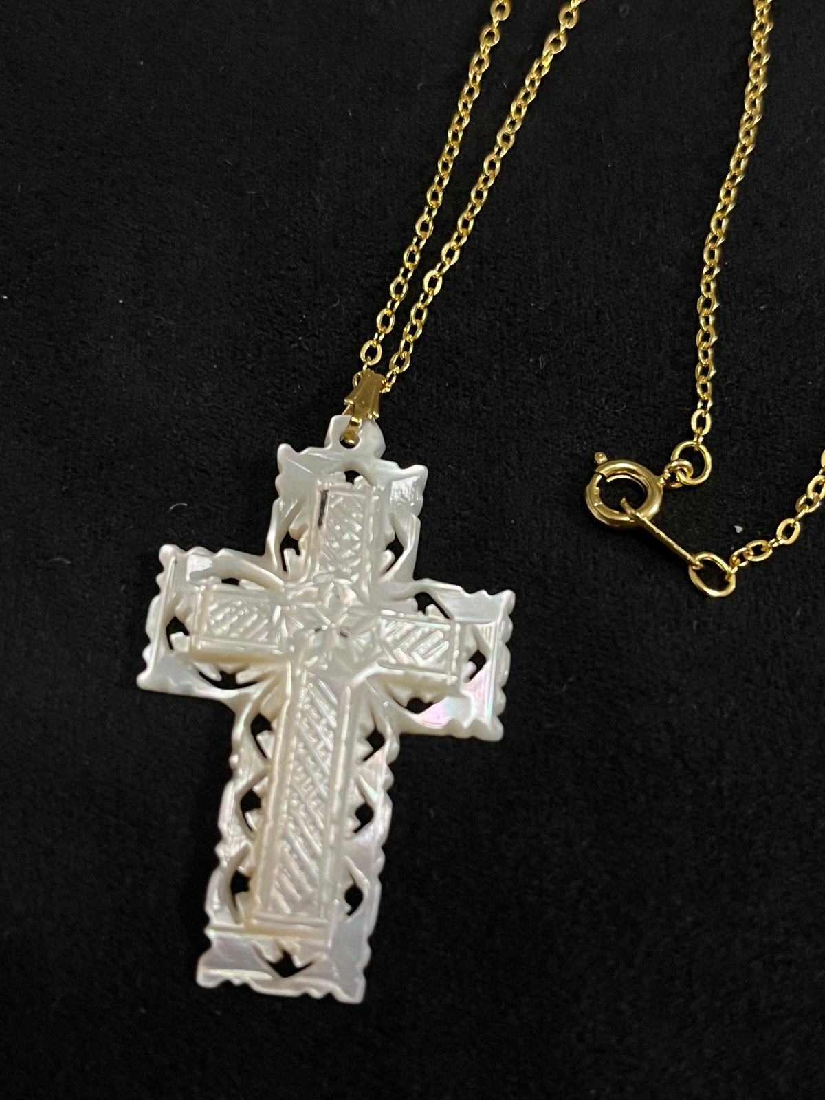 十字架 クロス ベツレヘムパール 五芒星 ネックレス ペンダント