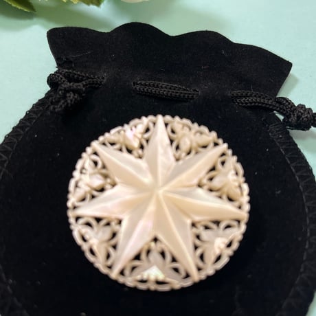 ヴィンテージベツレヘムパール五芒星2way銀細工ブローチペンダントトップ