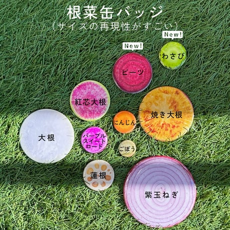 根菜缶バッジ（全10種）