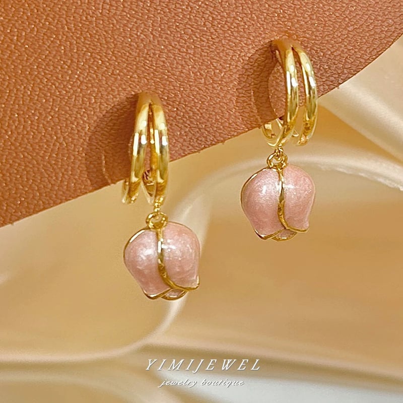 花ピアス 可愛いピアス S925金属アレルギー対応 ピングピアス ゴールド 