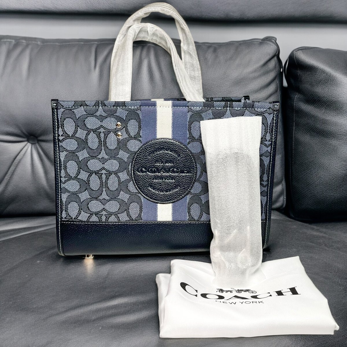 コーチ デンプシー キャリーオール ブルートートバッグ