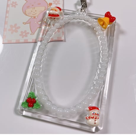 【クリスマス】チェキサイズ　キーホルダーケース  透明