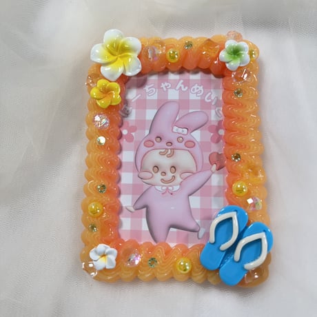 【トロピカルパンチorange】ホイップデコトレカケース ビーチサンダル