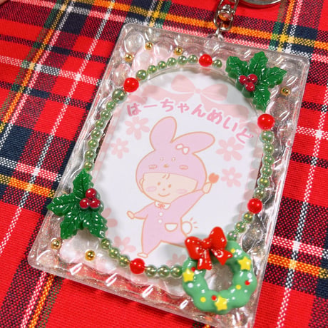 【クリスマス】【訳あり】キルティングケース（オーバル）　キーホルダーケース
