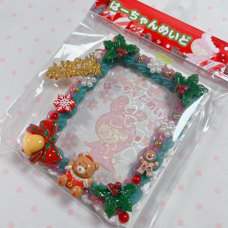 【訳ありクリスマス】B8 ホイップデコトレカケース 左下ベル×真ん中くま
