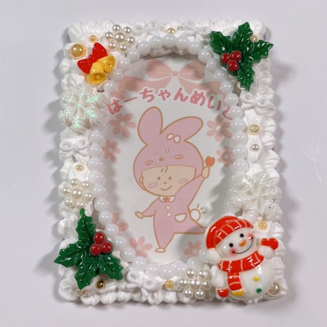 【クリスマス】B8サイズ ホイップデコトレカケース 左上ベル 右下雪だるま