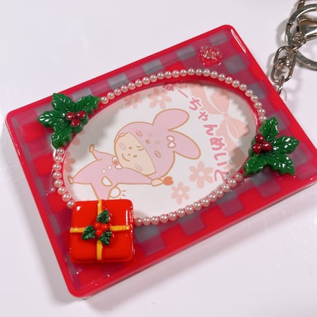 【クリスマス】【訳あり】 ギンガムチェック（赤×薄緑）結晶