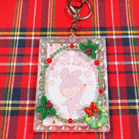 【クリスマス】【訳あり】キルティングケース（オーバル）　キーホルダーケース