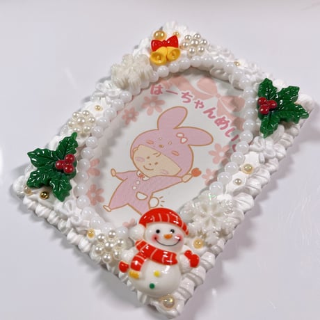 【クリスマス】B8サイズ ホイップデコトレカケース 左上ベル 右下雪だるま