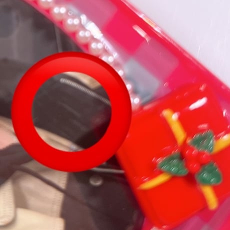 【クリスマス】【訳あり】 ギンガムチェック（赤×薄緑）結晶