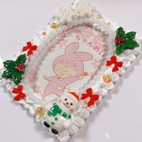 【クリスマス】B8サイズ ホイップデコトレカケース 左上雪の結晶 右下ゆきだるま