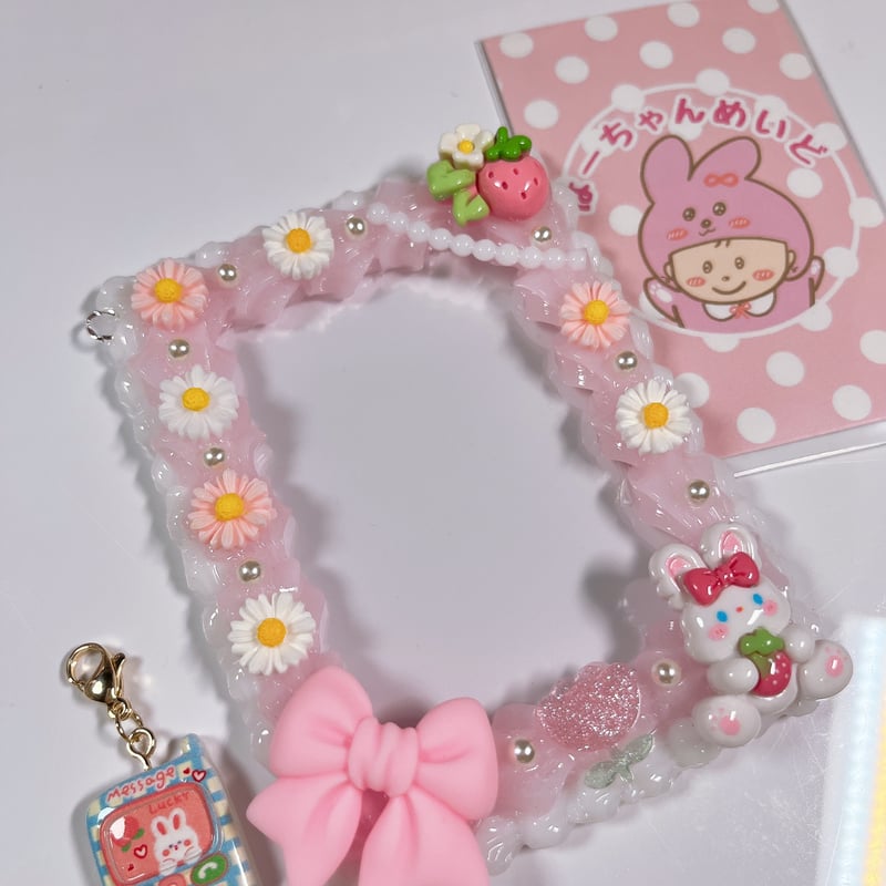 ★ iQOSケース デコ White×pink チャーム付き 【108】 ☆ iQOSケース デコ White×pink チャーム付き 【108】 ☆ iQOS