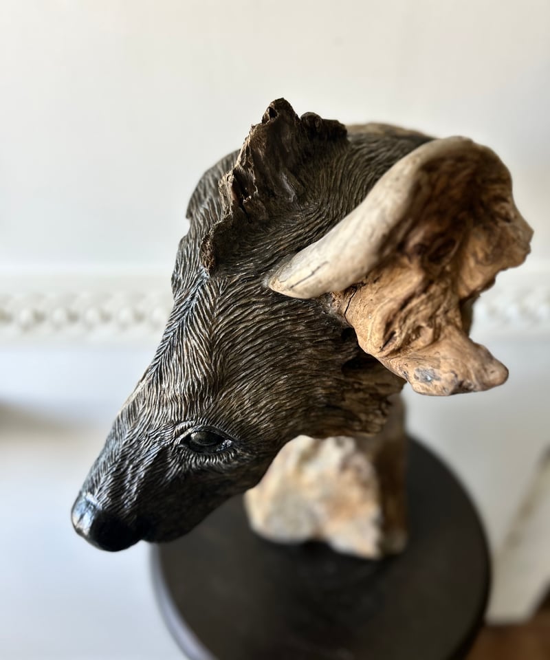 NO.64「ハイエナの境界」 | 流木と動物彫刻
