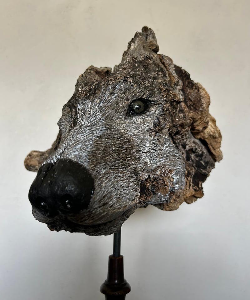 NO.13「オオカミ」 | 流木と動物彫刻