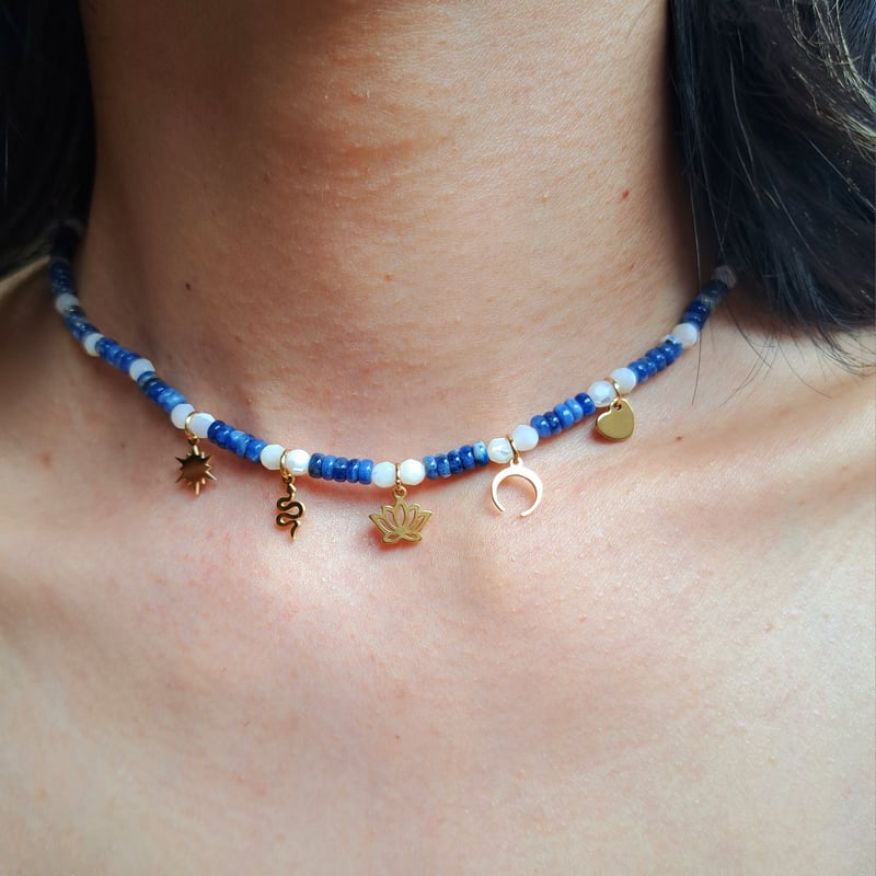 ブルージェイド・マザーオブパールのチャームN-258