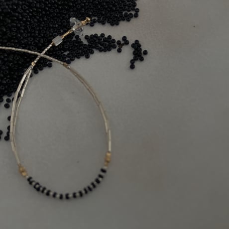 6/6 再入荷◎- black × silver - quartz bracelet  -