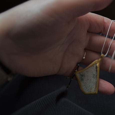 -  roman glass necklace charm  -